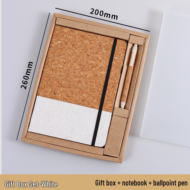 A5 Coffee Cork Texture Notebook Gift Set with Custom Logo Printing