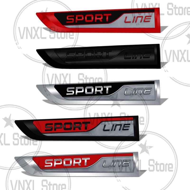 Cycr3 Car-Styling Metal Sport Line Emblem Car Side Body Stickers For Skoda Kamiq Enyaq Combi Octavia Superb Elroq85 Karoq Kodiaq Rapid