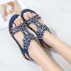 Fashion 2025 New Summer Women's Rhinestone Design Flat Sandals Bohemian Style Comfortable Lightweight hollow Breathable Elegant Shoes