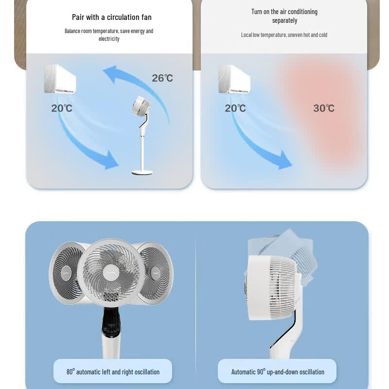 Ventilatore a circolazione d'aria smart DC Inverter AIRMATE FA23-SRDI123 Spina CN (adattatore incluso)