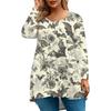 Women's Fashion Large Size Round Neck Long Sleeve Casual Halloween Print Loose Pullover Top