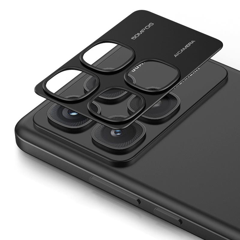 

Для Xiaomi Redmi K70 K70E ультра роскошный круглый металлический объектив камеры стеклянный чехол с защитным кольцом от царапин K70 Ultra чёрный