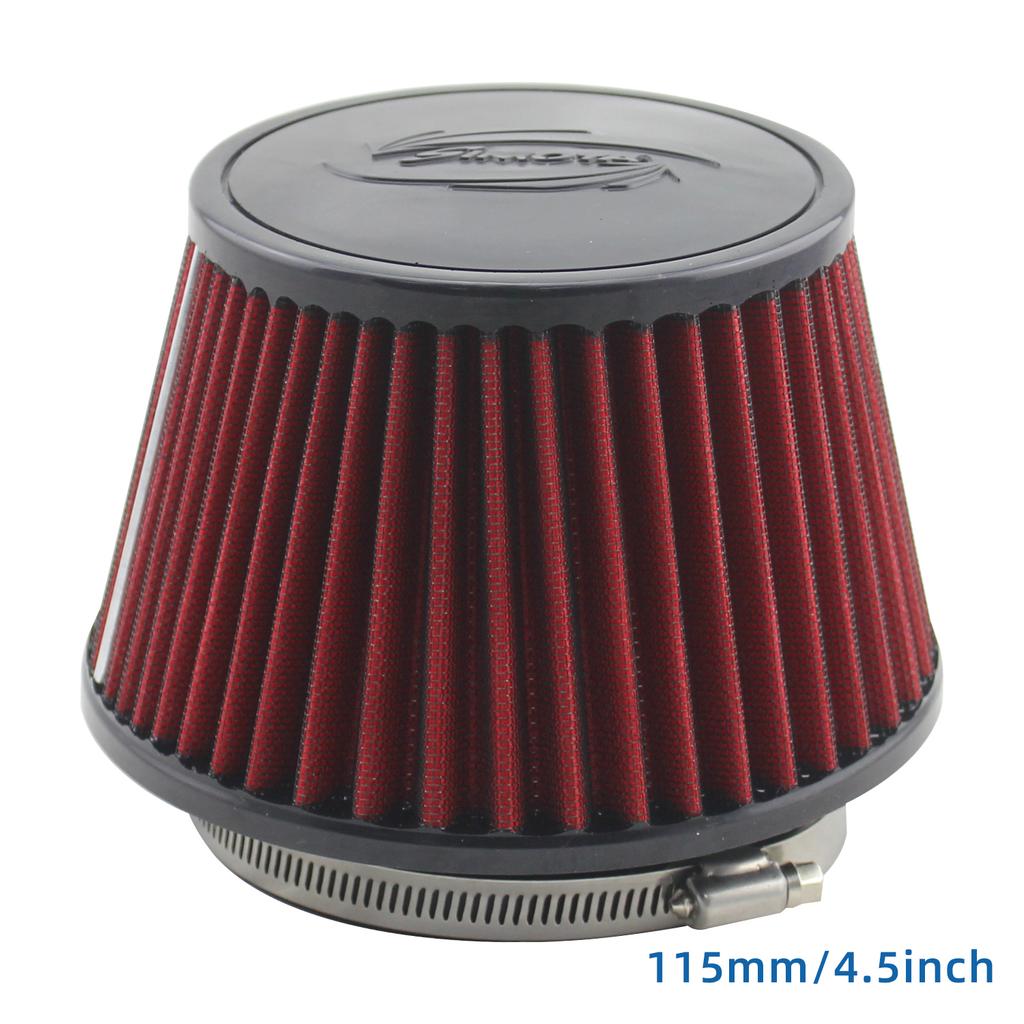 Universal High Flow Cone Air Filter Red Blue 115mm 4.5inch Washable Reusable Cold Air Intake Filter for Car Engine Air Inlet