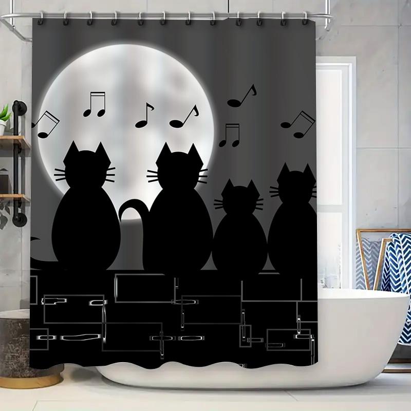 Colorful Love Heart Shower Curtain Waterproof Fabric Decor for Bathroom Set of Hooks Included