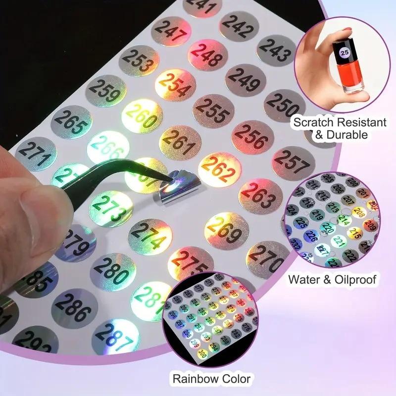 10Pcs Waterproof Nail Polish Number Label Stickers Easy To Read Marking Tool for Beginner DIY Nail Art Color Classification