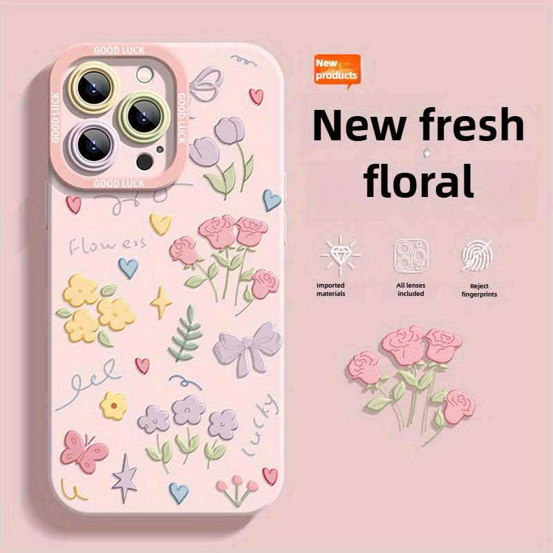 Colorful Floral Pattern Phone Case Suitable for iPhone 17 16 15 14 13 12 11 Pro/Max/Plus Anti Drop and Shockproof Back Cover