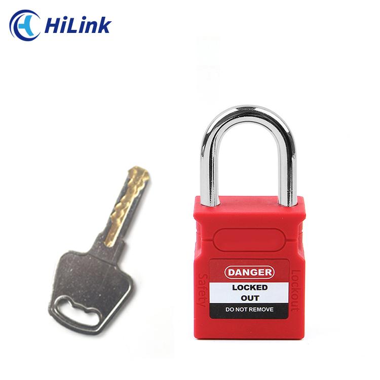 HiLink 25mm Short Steel Shackle Safety Padlock Multicolor High Strength Anti-Theft Security Lock Key for Industrial (Red,Alike Key&CP25S&Plastic)