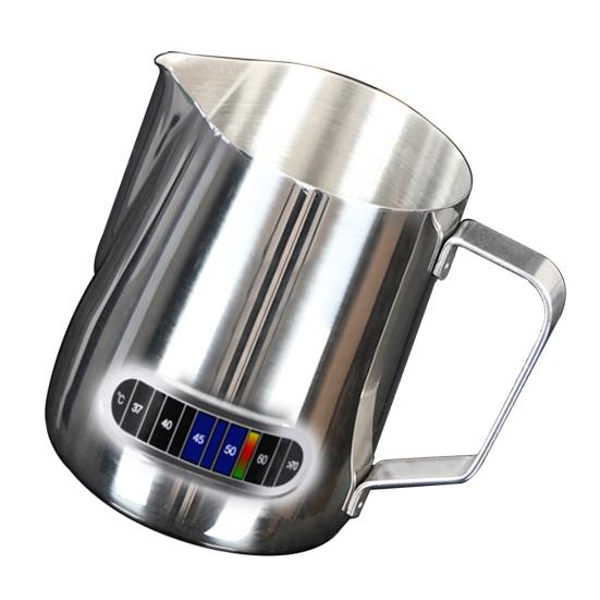 Temperature Sense Milk Frothing Pitcher Large Capacity Stainless Steel Food-grade Milk Latte Cup for Bakery