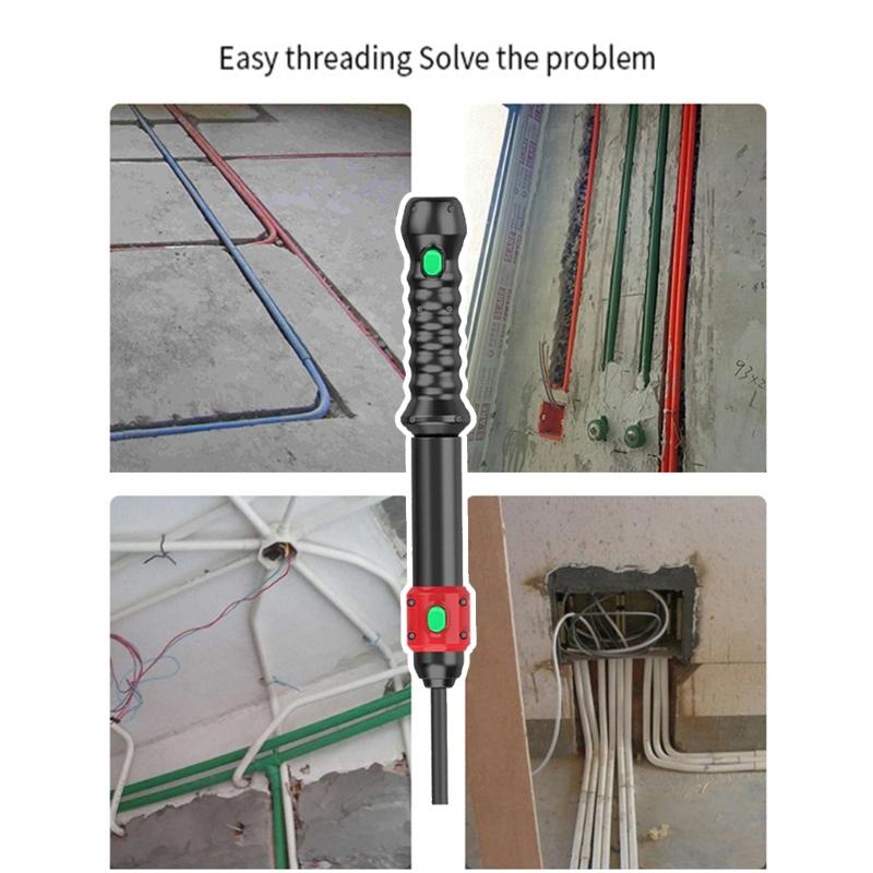 Pomůcka pro protahování kabelů pro elektrikáře Manuální protahovací nástroj pro dráty v trubkách Tmavý protahovací nástroj pro dráty Pomůcka pro protahování ve stěnových trubkách Tahací nástroj