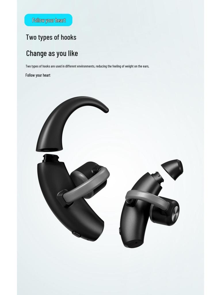 New TWS Wireless Bone Conduction Bluetooth Earphones with Long Battery Life & Charging Case
