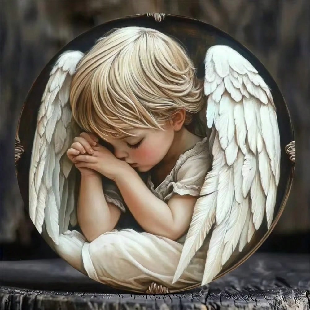 1PC Vintage Metal Art Sign Handcrafted Angel Logo Wall Decor For Bar Home