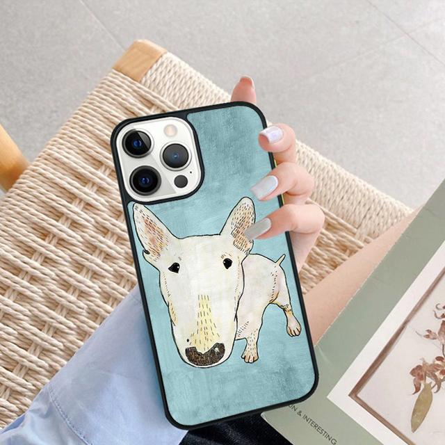 Bull Terrier Dog Puppies Funny Phone Case For iPhone 16 15 14 plus XR XS 11 12 13 Pro max Bumper Shell Cover coque