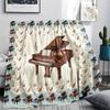 1Pc Piano Guitar Print Flannel Blanket High Quality Warm Comfortable Cover for All Seasons Perfect for Gifts Home Decor