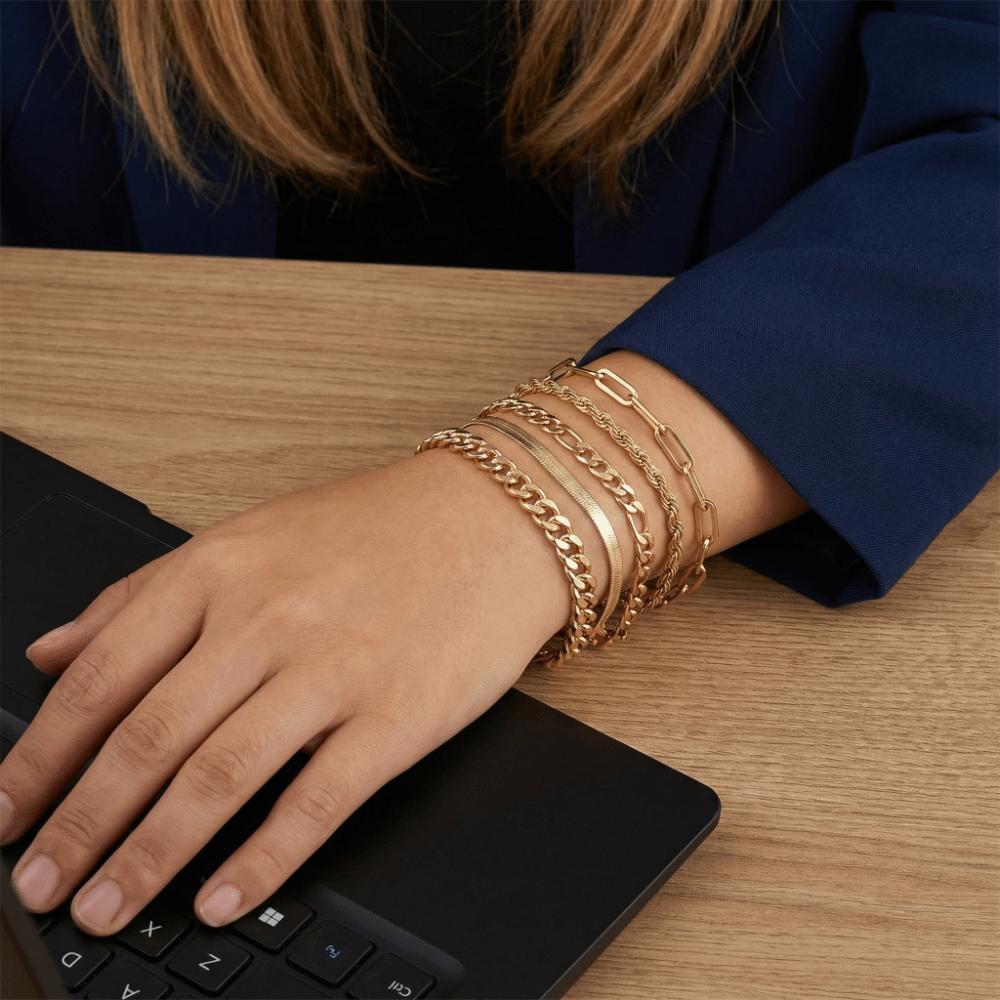 Creative Adjustable Bohemian Style Bangle Trendy Vintage Shining Bracelet Set Hand Chain 5Pcs Set Bangle Women/Men