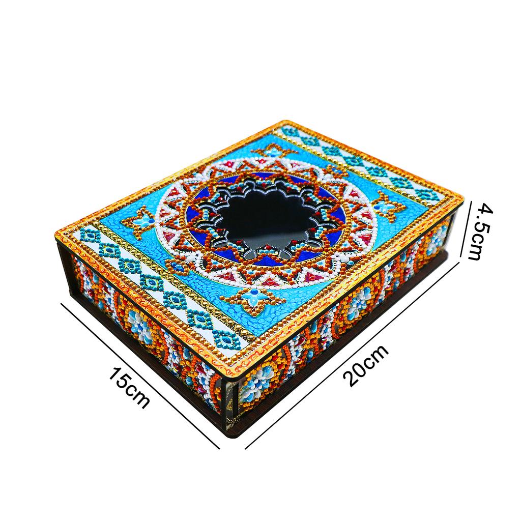 DIY Diamond Painting Jewelry Storage Box Wooden Earrings Necklace Storage Case Special Shaped Mosaic Embroidery Cross Stitch Kit