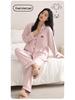 Women's Plus-Size Pure Cotton Long Sleeve Pajama Set with Breast Pads - High-End Spring/Autumn Home Wear