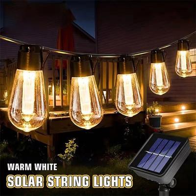 Solar Lichterkette LED Außen IP65 Wasserdicht Edison Glühbirne Retro Vintage Weihnachtsgirlande Gartendekoration Party Feenlicht