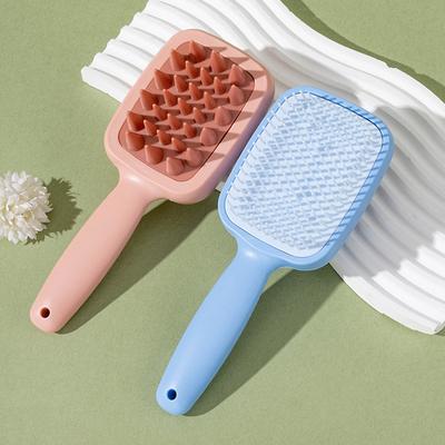 Head Massage Comb Dual Purpose Shampoo Brush Scalp Clean Massager Double Toothed Long Handle Hair Washing Comb