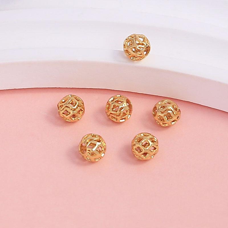 18k Gold-Filled Zirconia Barrel Beads Crystal Bracelet Spacer Jewelry Accessories