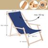 SPRINGOS® Garden Sun Lounger Folding Wooden Sun Lounger With Armrests