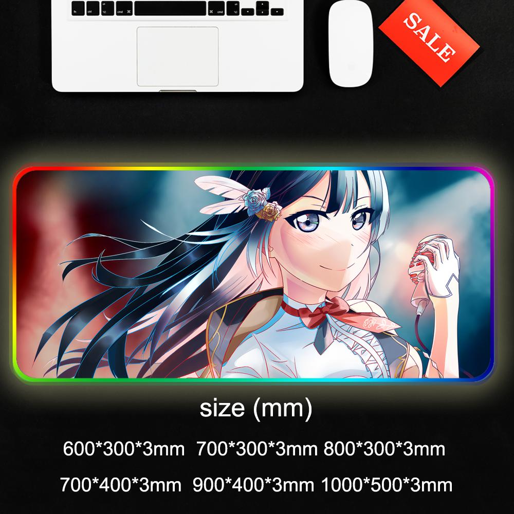 Setsuna yuki Mauspads RGB Gaming-Mauspad Großes LED-Pad PC-Schreibtischunterlage Leuchtendes Mauspads Große Tastaturmatten Tischteppich Mit Hintergrundbeleuchtung