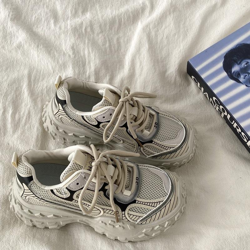 

Niche фиолетовые сетчатые туфли на платформе для пап, женские туфли ins tide 2025, новые летние туфли для увеличения роста, повседневные спортивные туфли, дышащие 40