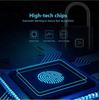 Waterproof and Rust-proof Outdoor Smart Fingerprint Padlock for Secure Door and Cabinet Locking. Anti-theft Electronic Lock with Password Protection