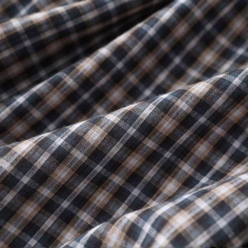 Japanese Style Artistic Loose Slimming Versatile Lattice Shirt Women's Spring and Summer Long Sleeves Ruffles Stand Collar Pullover Thin Shirt