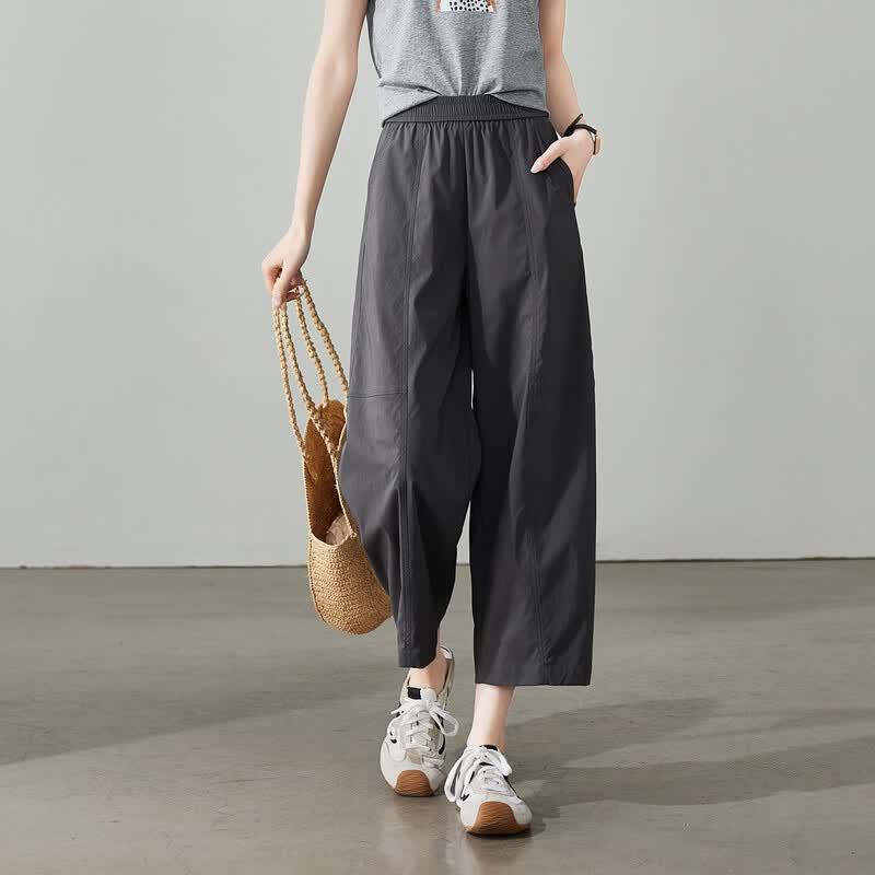 SOFSIL Women s High-Waist Casual Harem Cropped Pants 30/XXL