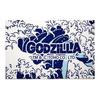 Four Carts Godzilla & Ukiyo-e Mt. Fuji Tenugui Towel - Navy, 100% Cotton, 90x34cm, Made in Japan. Perfect Japanese Souvenir, Fusion of Traditional