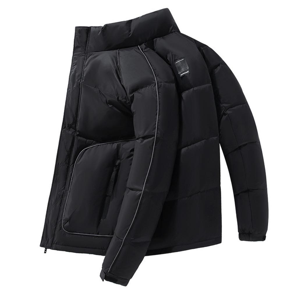 Down jacket men's solid color autumn and winter clothing trendy brand cold-proof top new thickened white duck down