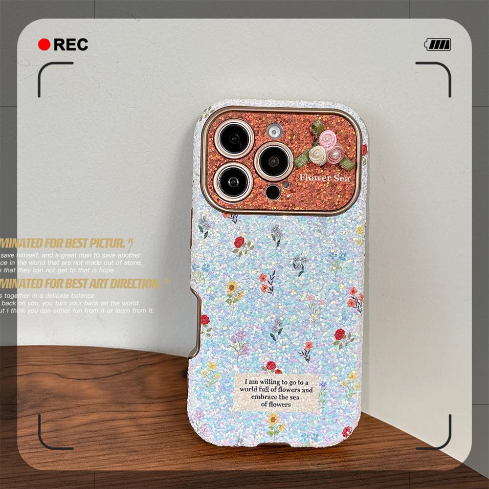 KEYSION Women Girl's Retro Floral Flower Phone Case for iPhone 14 15 16 17 Pro Max Rounded Edges Silicone Shockproof Back Cover