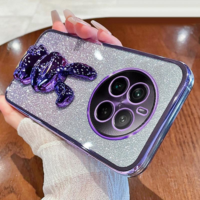 

Чехол для Realme 12 Pro 5G/12 Pro+ 5G PC+ТПУ Гальваническое покрытие Блестящий Кролик Чехол для телефона Purple