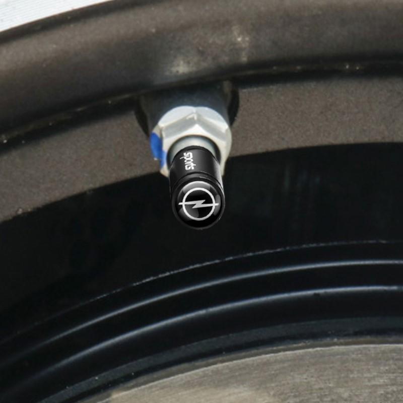 AAAYT1 4pcs Metal Badges Car Wheel Tire Valve Caps Covers Auto Accessories For Opel Mokka Corsa Meriva Zafira Astra J H G Car Valve Cap