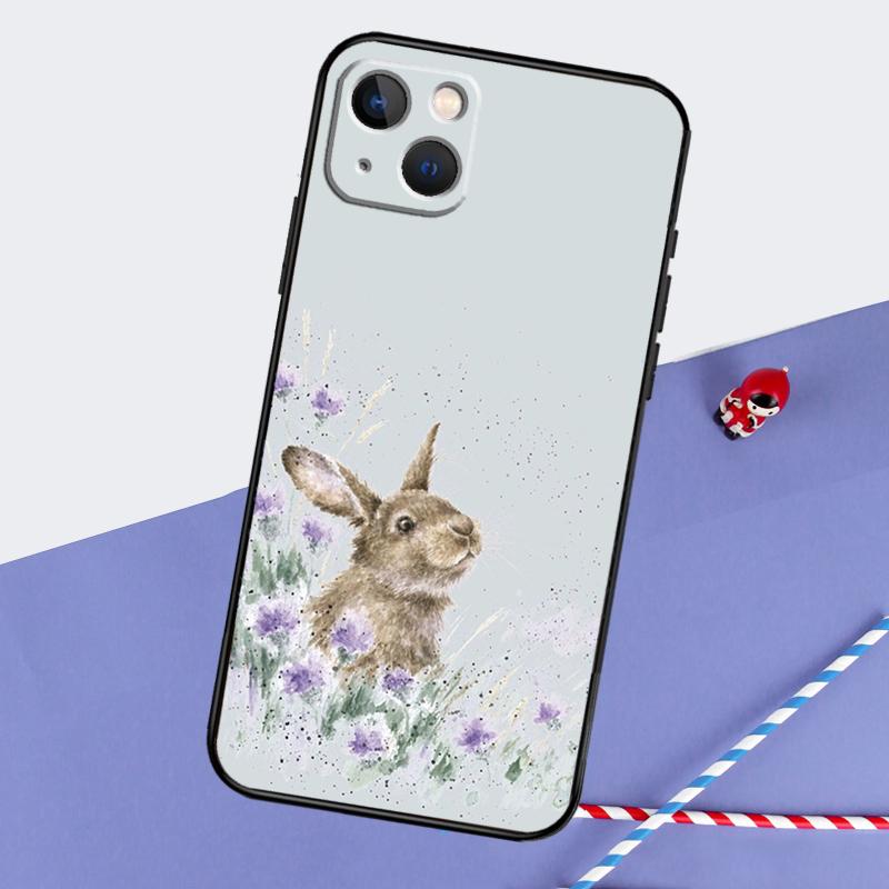 Rabbit Phone Case For iPhone 16 15 Pro Max 12 13 Mini 11 14 Pro Max XR 16 15 Plus 16e Cover Coque