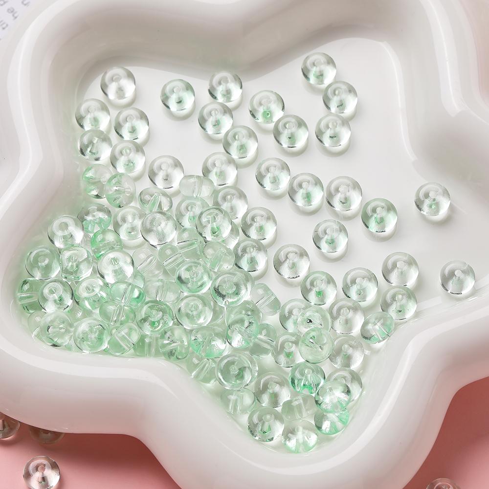 50pcs/Lots 5*8mm Glass Clear Abacus Shaped Beads Loose Spacer Beads for DIY Earrings Phone Chains Crafts Jewelry Making Findings