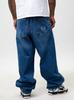 Wide Baggy Jeans Men's Blue Method Sport Laur Pocket L
