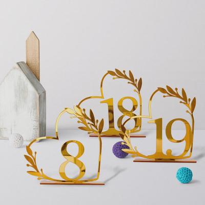 Acryl-Tischnummernschild für Hochzeiten – DIY-Spiegeldekoration