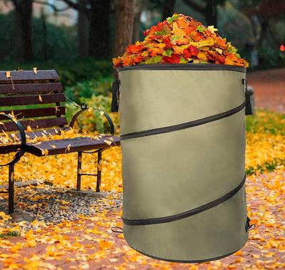 Collapsible Lawn and Leaf Bag Pop-Up  Can Recycle Bin, 10 Gallon Collapsible Garden Bag for Lawn Yard Garden Camping with Handle