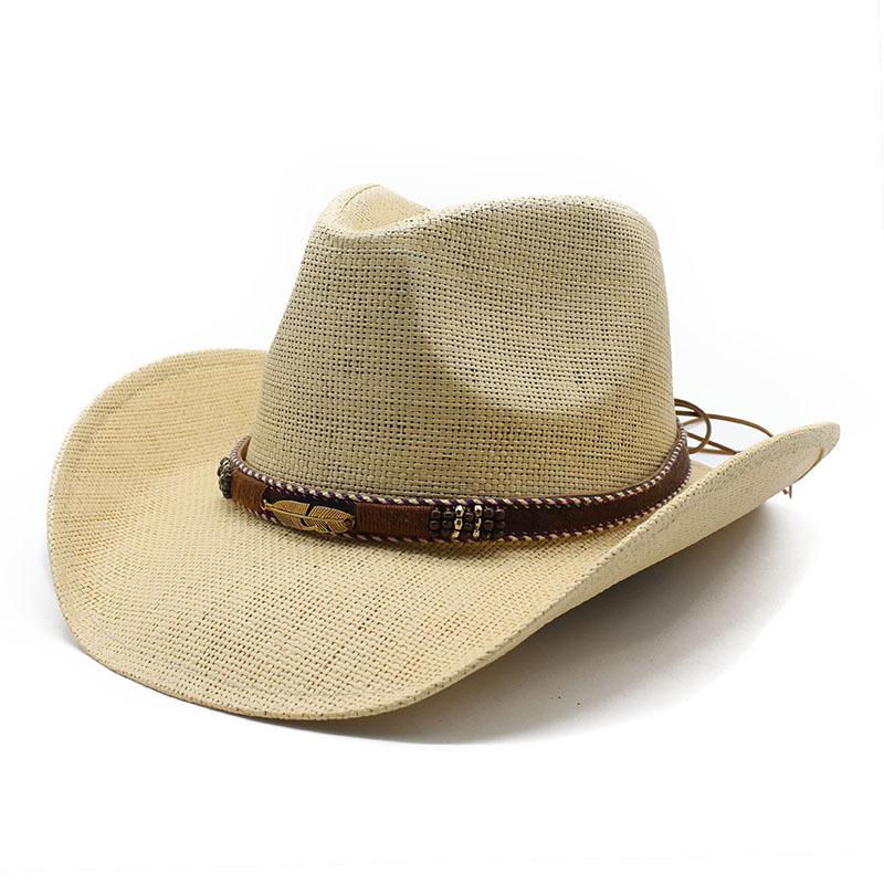 Ethnic Style Western Cowboy Hat Sun Hat Gold Leaf Retro Big Eaves Beach Seaside Sun Hat