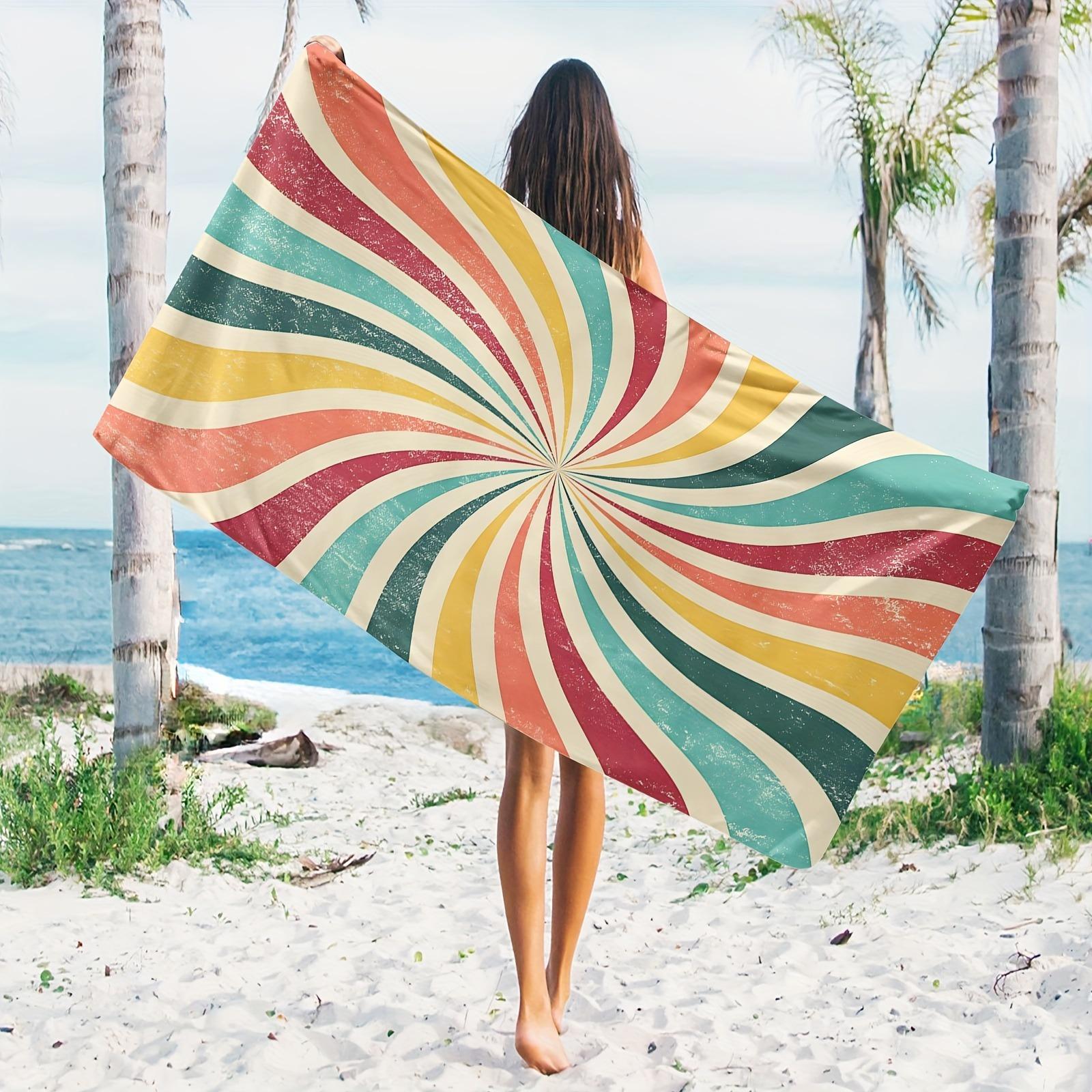 

Vibrant Retro Swirl Beach Towel: Your Ultimate Summer Essential! Suitable for towels, bath towels, beach towels W40*H60(CM)