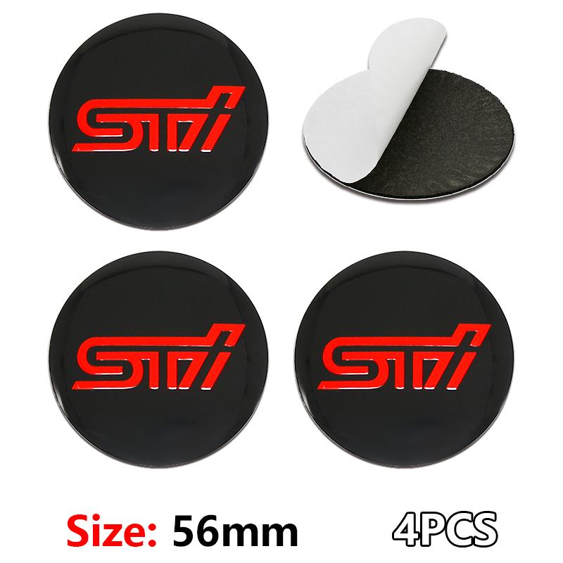 4 Stück 56mm Auto Radnabenkappe Abzeichen Emblem Aufkleber Autoaufkleber für SUBARU WRX STI Forester Impreza Legacy Outback BRZ XV