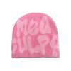 Hip Hop Trend Letter Knit Beanie - Unisex Wool Jacquard Hat