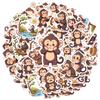35-100pcs Cartoon Monkey Stickers Cute Jungle Animal Orangutan Stationery Stickers For Laptop Notebook Laptop Graffiti Decals