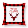 Red Plaid Elk Deep Forest Christmas Pillow Cover Home Sofa Cushion Cover
