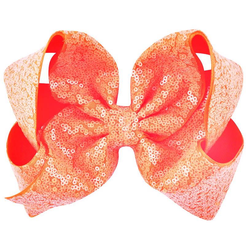 29Colors 8 inch Big Rainbow Large Hair Bow Sequins Ribbon Hairgrips With Alligator Clips Headwear Bowknot Girls Hair Accessories