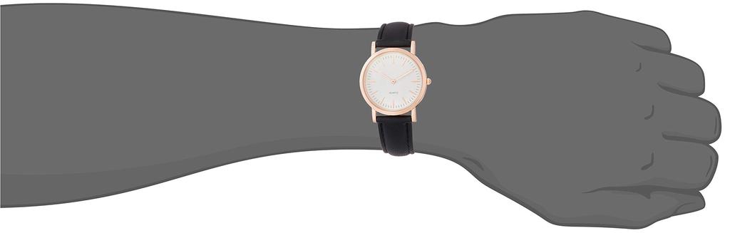 [Arias] Analoge Casual-Uhr Amalfidia Wasserdichtes Lederarmband Weißes Zifferblatt Amalfidia, Japanisches Uhrwerk A46M01 Herren Schwarz