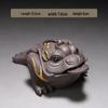 Handmade Purple Clay Three-Legged Golden Toad Tea Pet Ornament for Tea Table or Office.