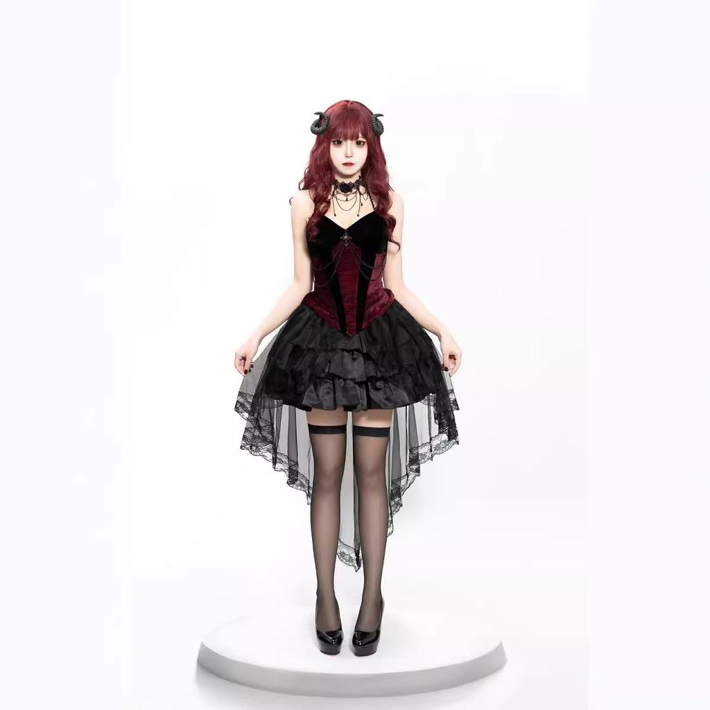 Dark Fantasy Witch Cosplay Dress With Spandex Material For Stage Performances