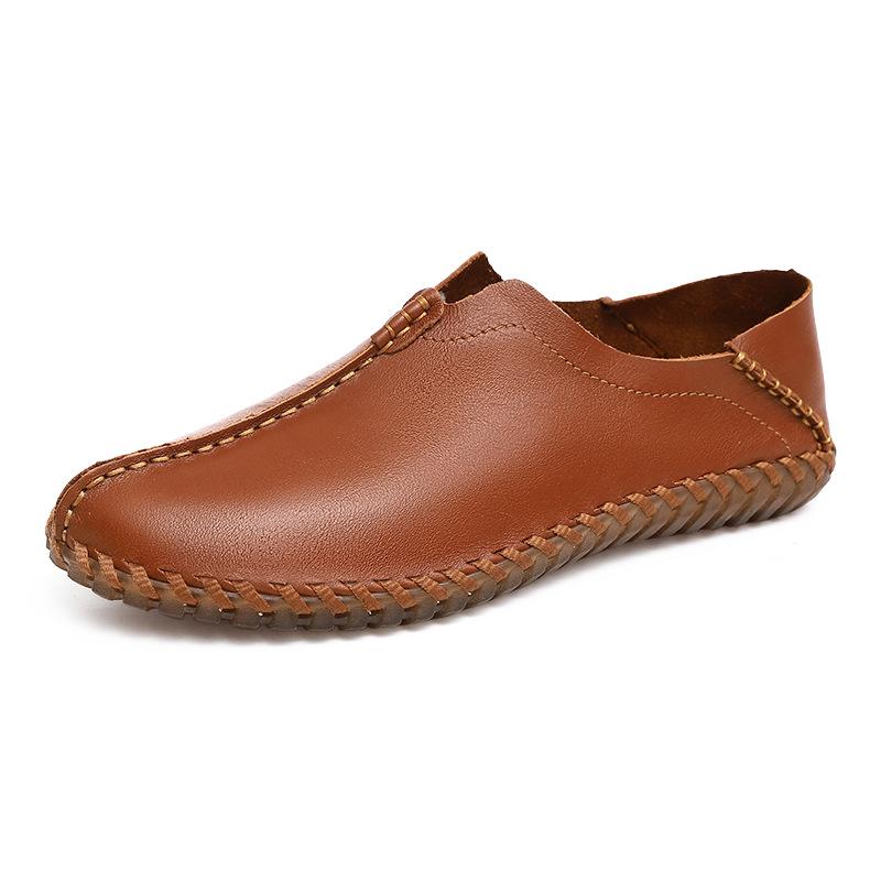 Plus Size Men s Cowhide Casual Leather Shoes, Breathable Soft Sole, Non-slip Lightweight Monk Dad Shoes 48